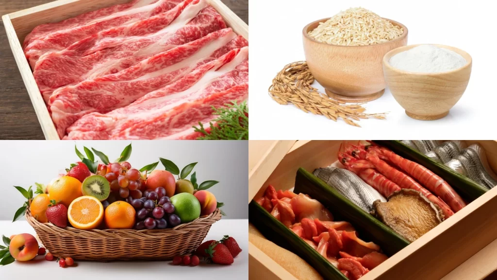 高級肉・高級海鮮・お米・フルーツの画像